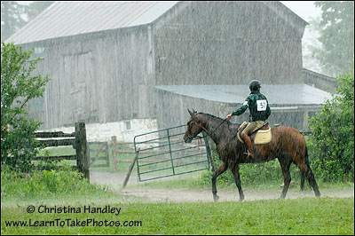 Photographing horse shows in the rain