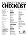 Horse Show Checklist and Stall Card