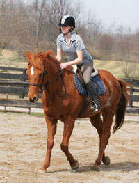 Linda Denniston emphasizes rider fitness before getting on the horse in her classes