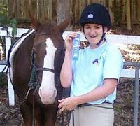 After only 8 weeks of training, Karisa had conquered her fear of horses and even won a competition