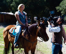 Lambert with one of her horses