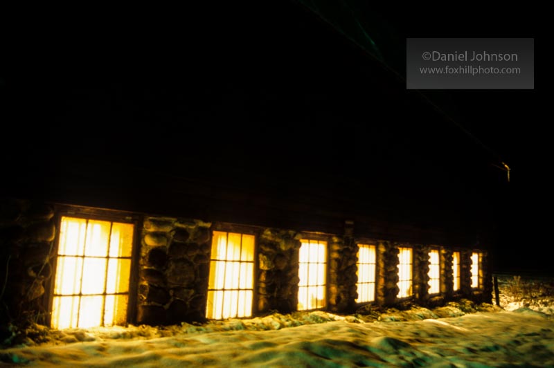 Barn windows in winter