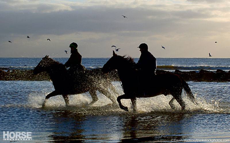 Riding through water