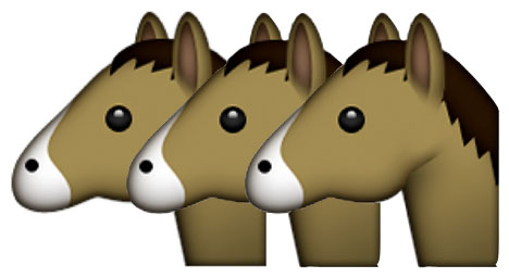 reactions on X: horse at beach and emoji horse shaking hands my