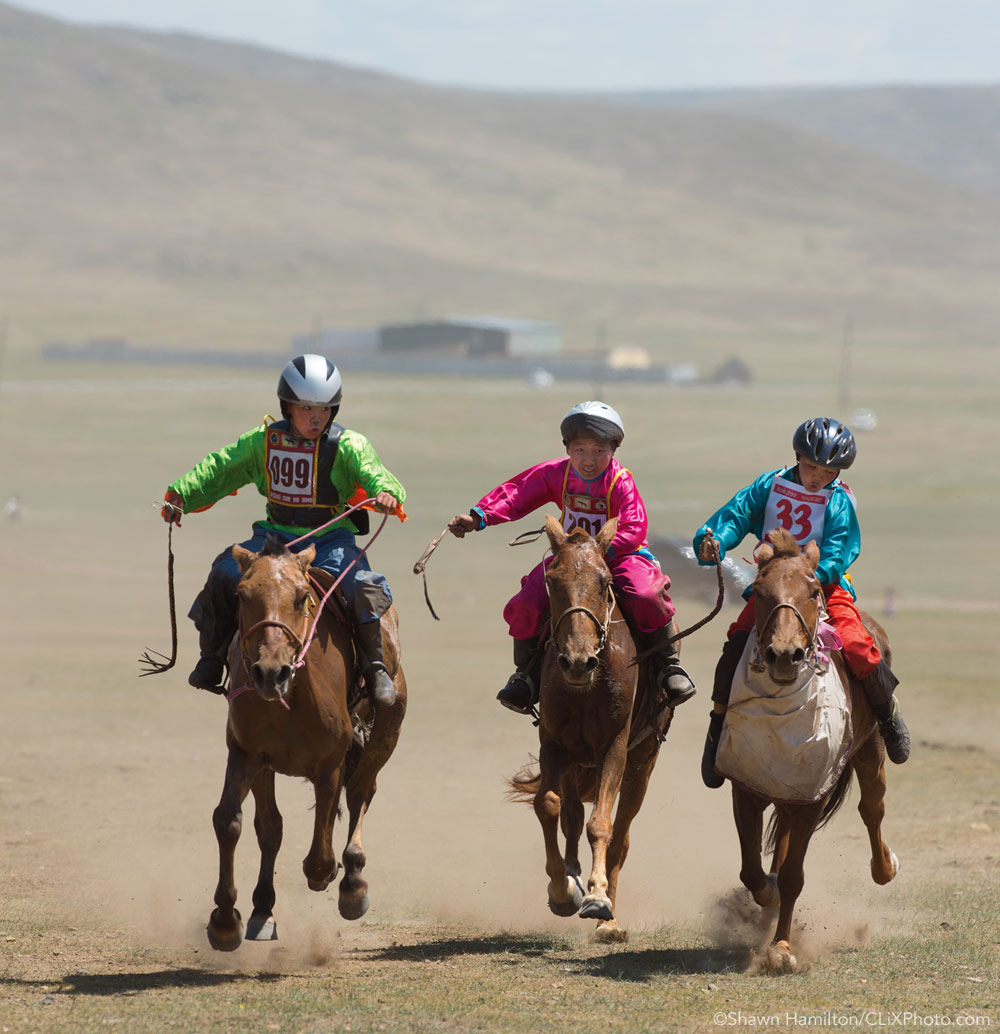 Young horse riders in Mongolia