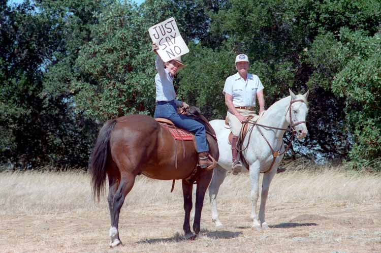 Nancy Reagan and Ronald Reagan on Horseback