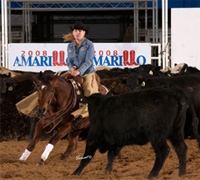 Kathy Parker Burton and Captain Scrumpy - NCHA Non-Pro Champions.