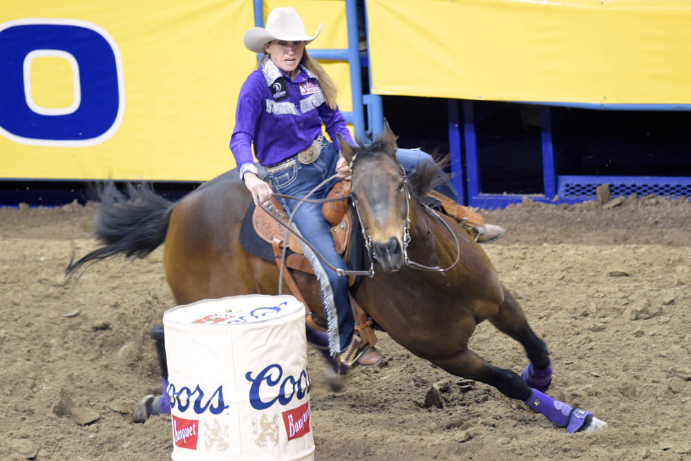 Barrel racing at the National Finals Rodeo in Las Vegas
