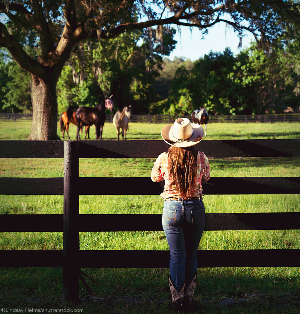 Woman not riding horses