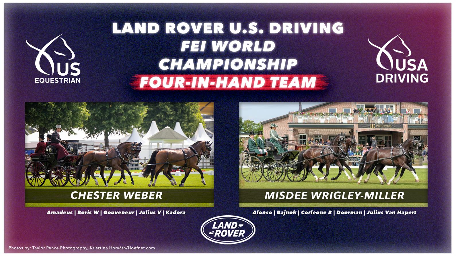 US Equestrian Announces Land Rover U.S. Driving Team for 2022 FEI Driving World Championship for Four-in-Hand Horses
