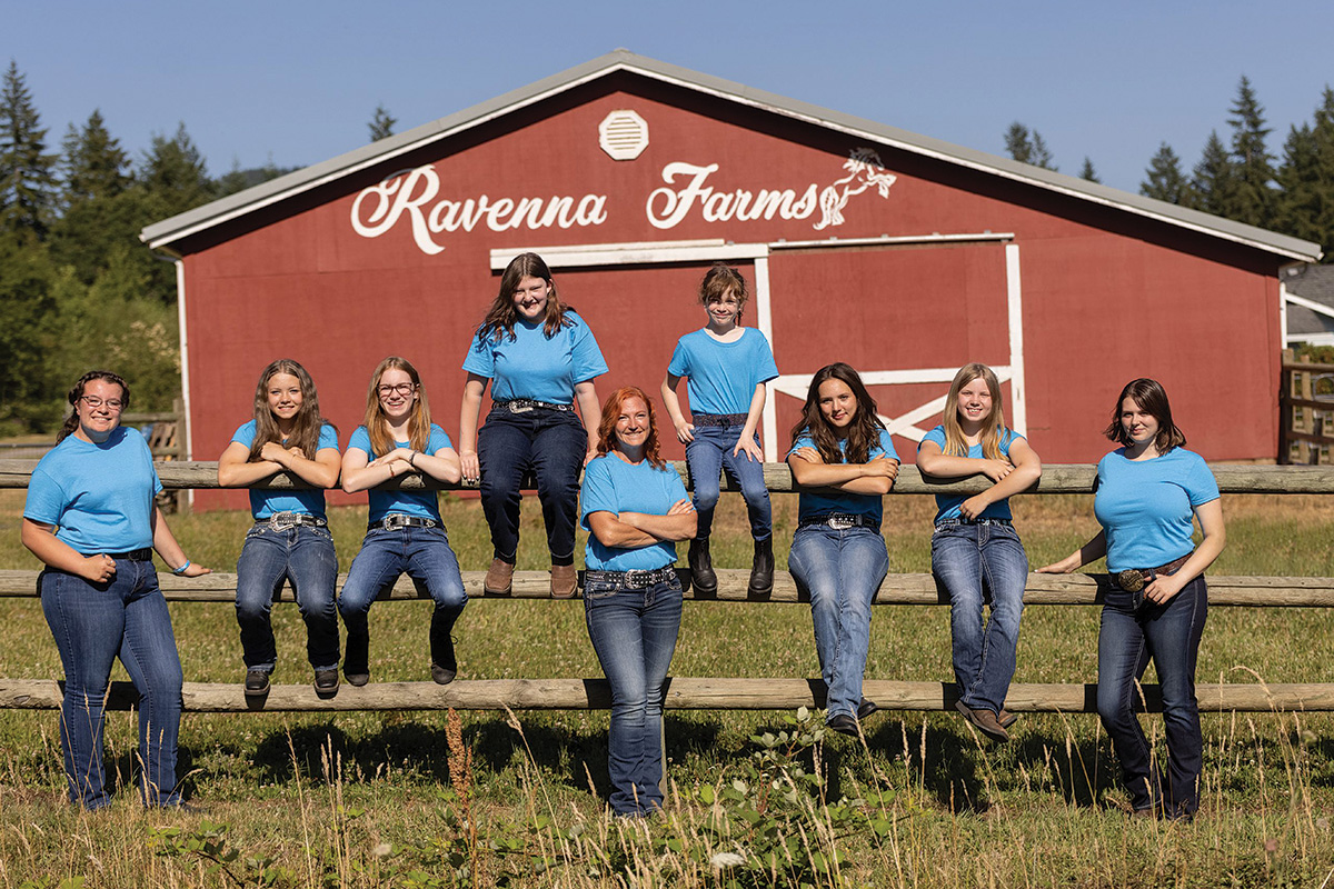 Amanda Ableidinger and her 4-H youth horse project group, the Ravenna Riders