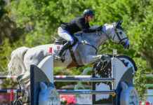 Winners of the 2024 Live Oak FEI World Cup Qualifier on March 17, Daniel Coyle (IRL) and Incredible.