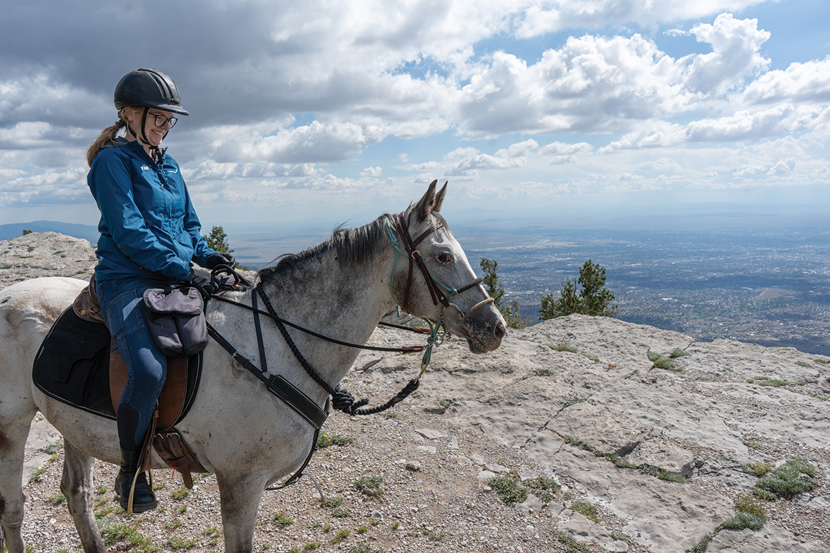 Horse and rider on a mountain on an Enchantment Equitreks riding adventure