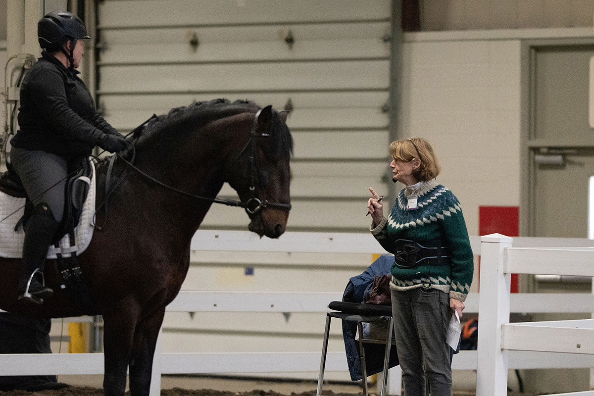 Jeanne McDonald teaching a clinic at Equine Affaire in Massachusetts in November 2023