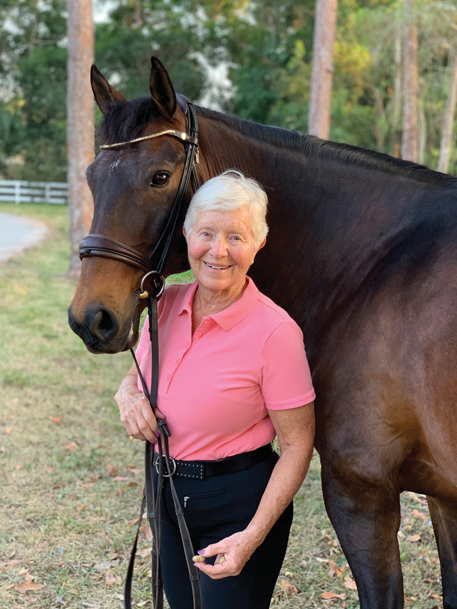 Lois Pienkos with her new horse Heroi.