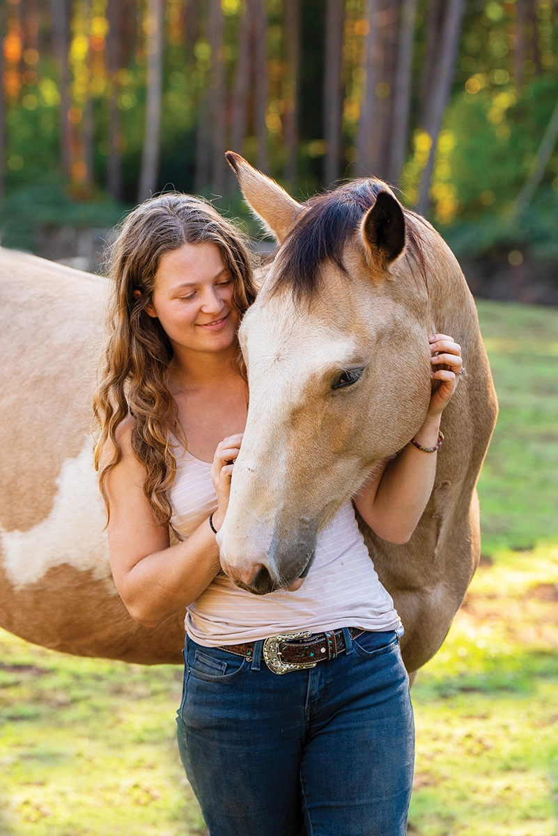 Lydia Dedera and her personal Mustang, Firefly.
