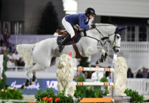 Martin Fuchs and Leoni Jei jumping at League of Nations Ocala