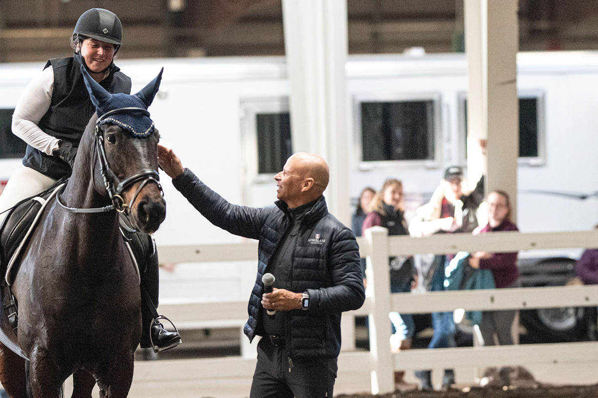 Steffen Peters teaching a clinic at Equine Affaire in MA in November 2023