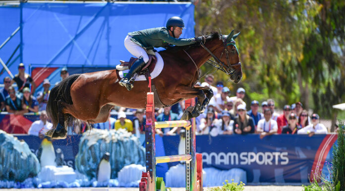 Stephan de Freitas Barcha and Chevaux Primavera Imperio Egipcio win individual jumper gold at the Pan American Games
