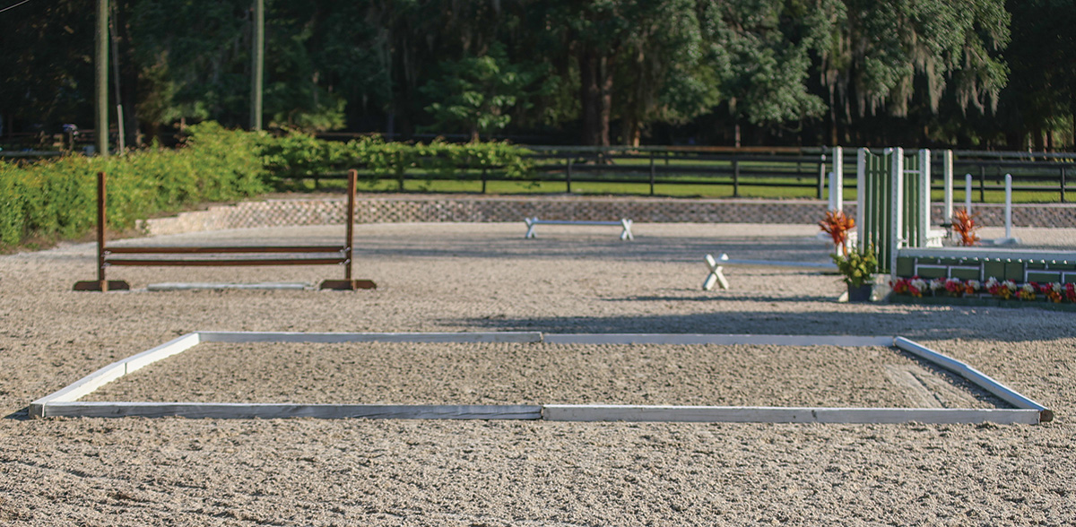 The poles set up in a square or box.