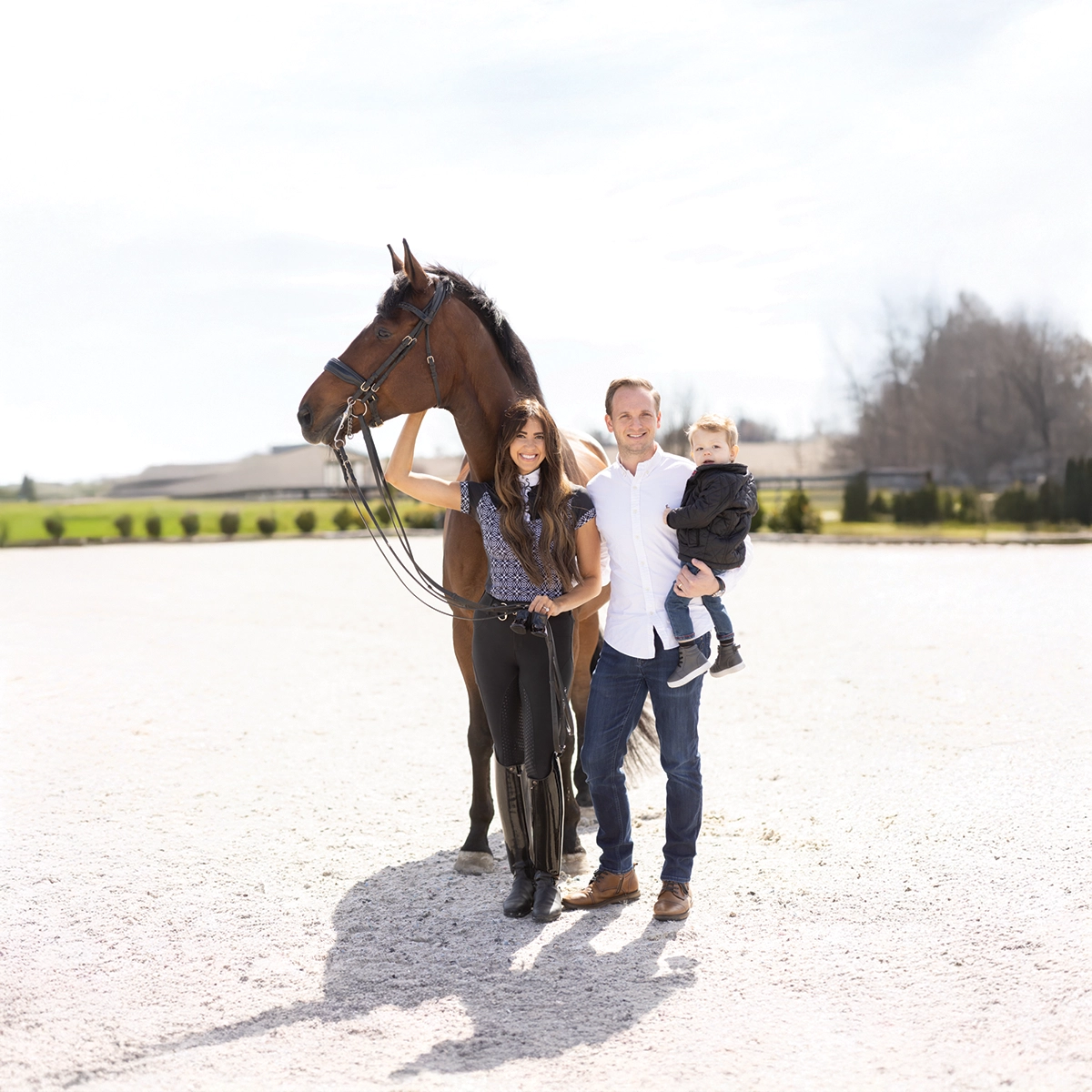Taryn Young, her horse, and her family.