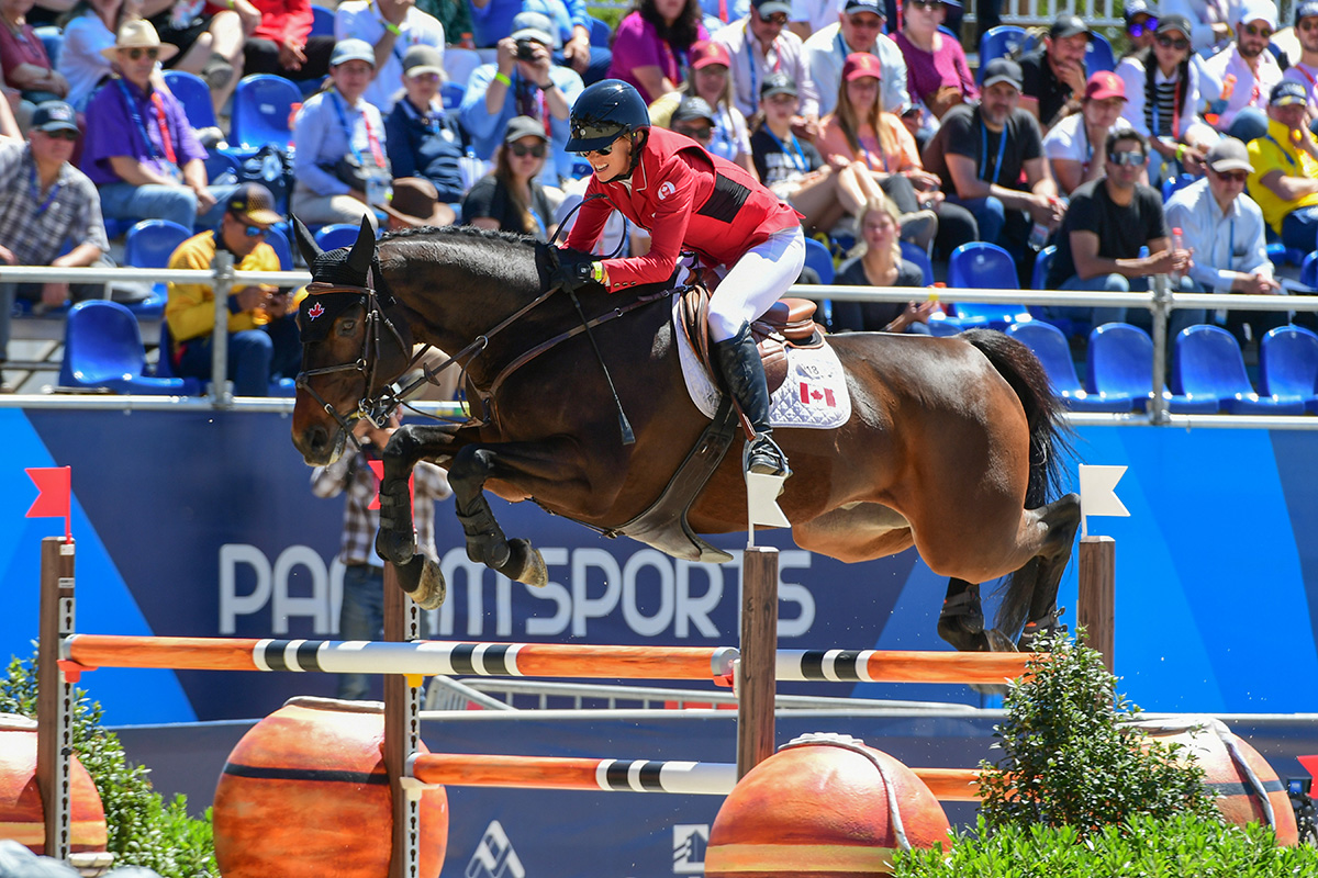 Amy Millar and Truman in the individual jumper finals at the Pan American Games