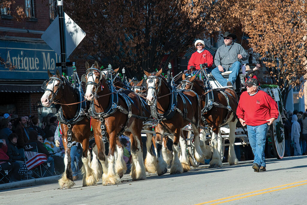 Historic lebanon horse drawn carriage parade christmas festival