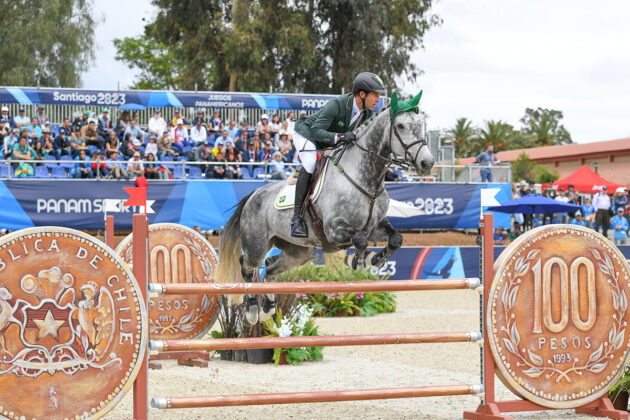 Marcio Carvalho Jorge and Castle Howard Casanova, silver medallists in eventing at the 2023 Pan American Games