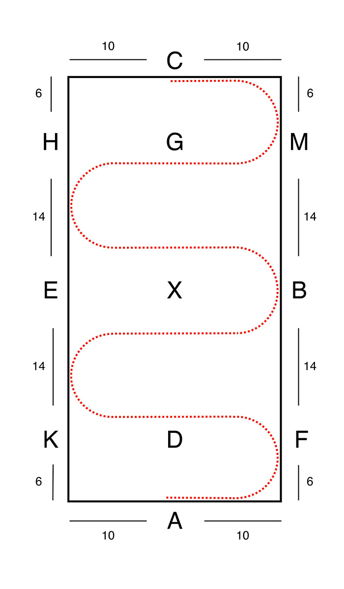 A diagram of arena tracks