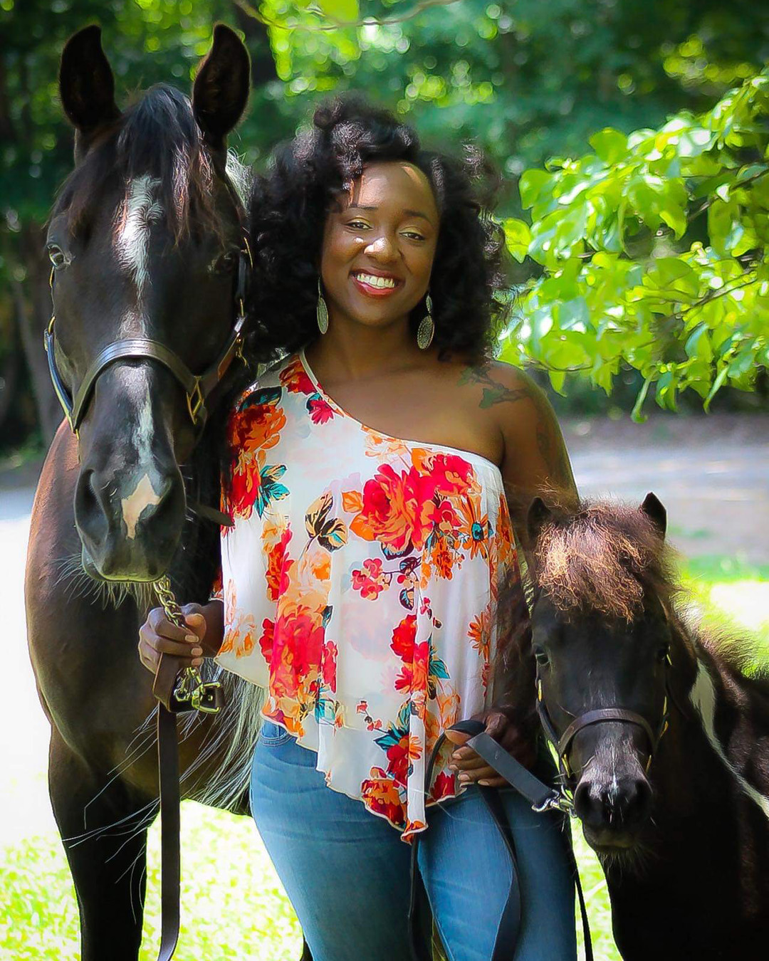 Abriana Johnson with her horses