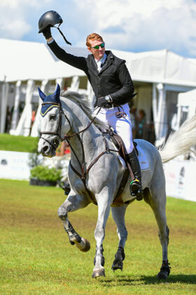Daniel Coyle and Incredible in the 2024 Live Oak International FEI World Cup Qualifier victory gallop