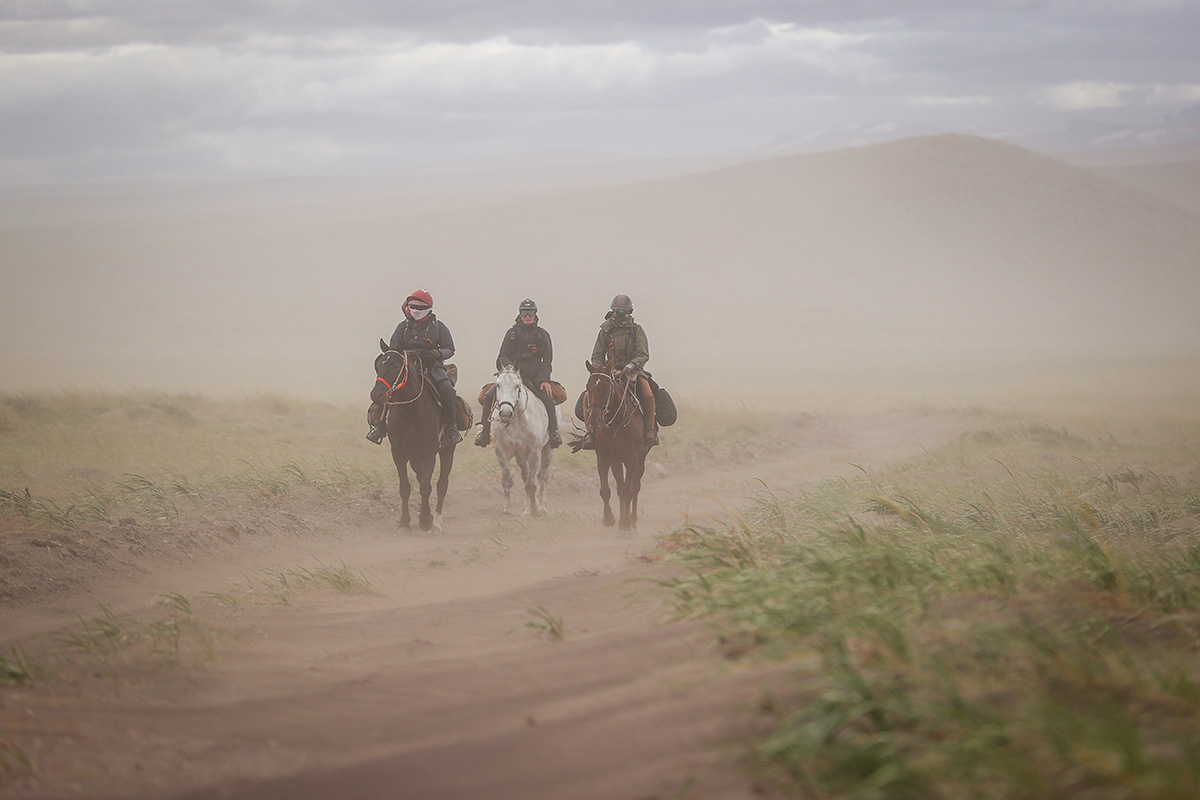 Endurance riders endure a sandstorm