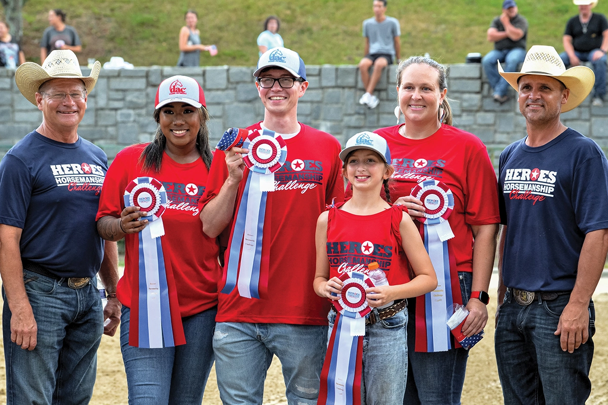 The winning teams of the Heroes Horsemanship Challenge.