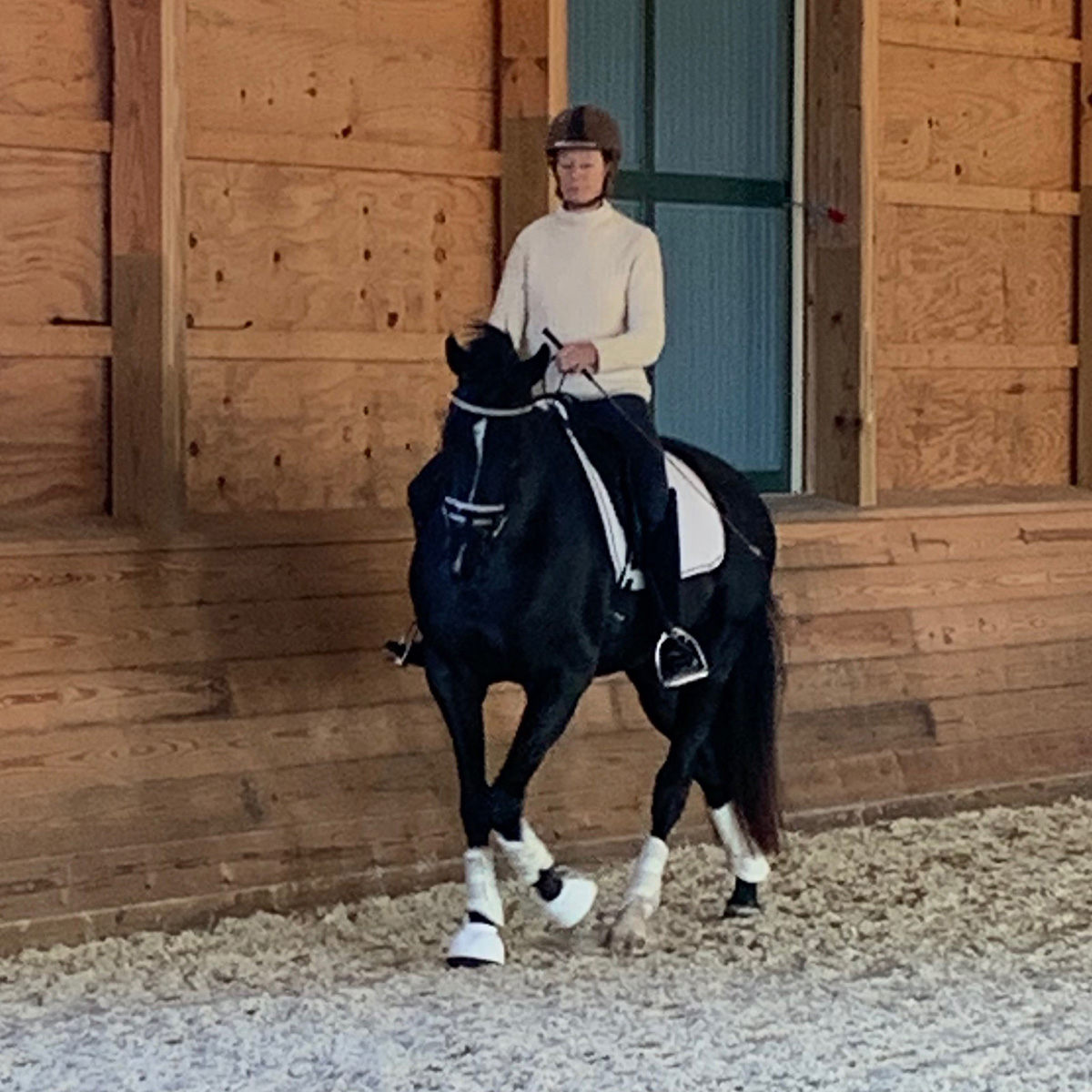 Jeanne McDonald riding her mare Trysta