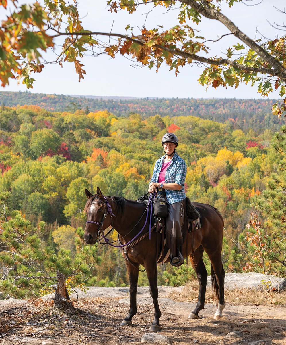 Horseback riding in Algonquin Provincial Park.