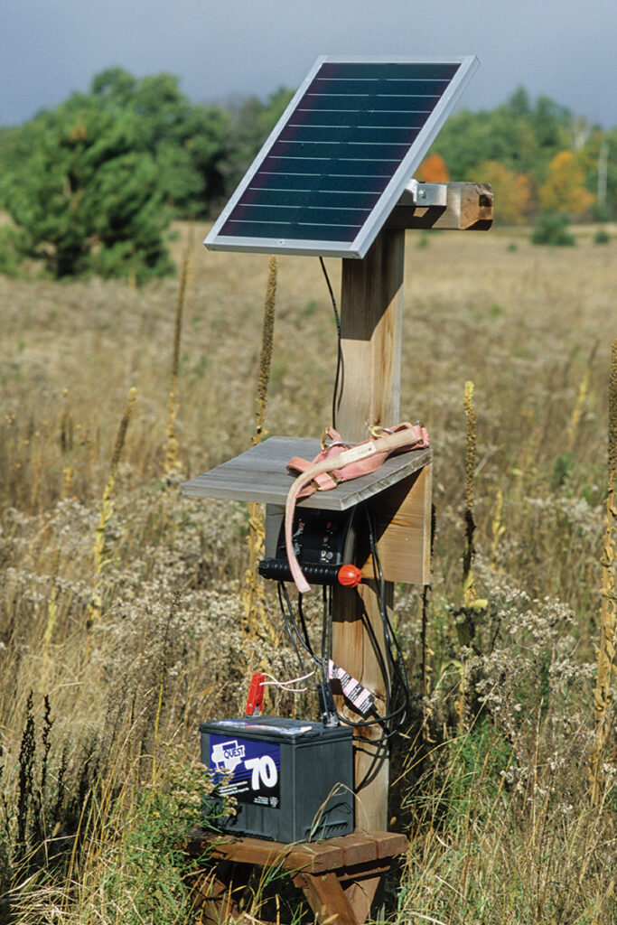 An electric fence charger. It's recommended to disconnect these on a horse farm before a storm.