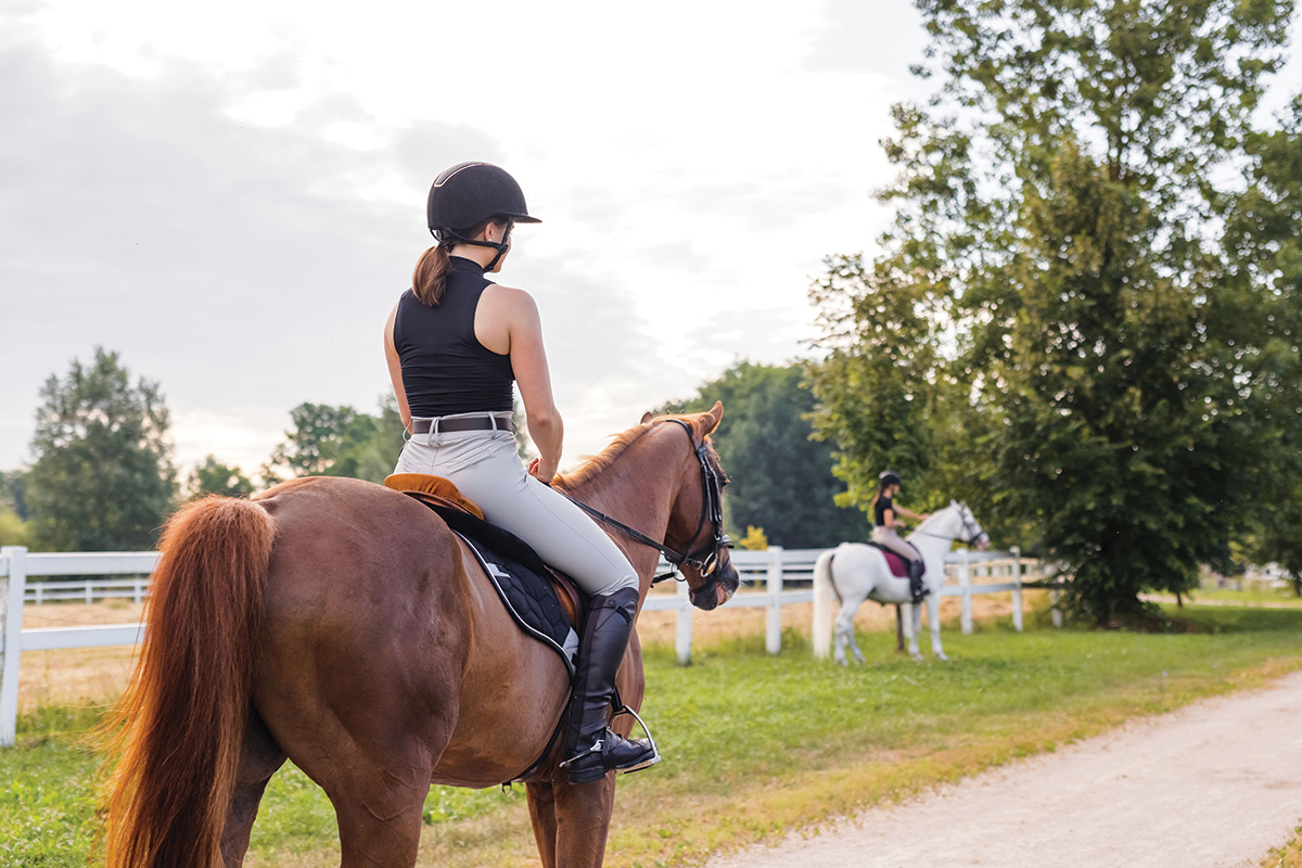 A rider displaying proper riding balance that prevents falls.