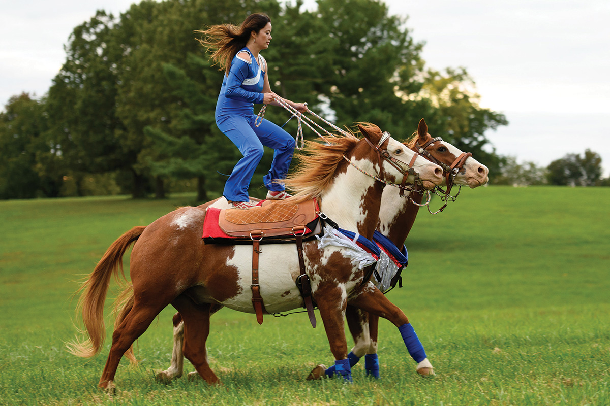 Miko McFarland trick riding as her career