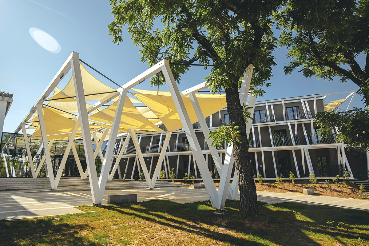The hotel’s futuristic renovation.