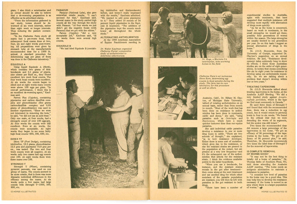 40 Years of Equine Parasite Control