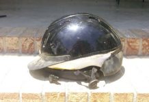 broken helmet