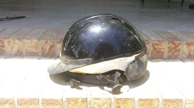 broken helmet