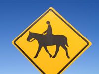 horse crossing sign