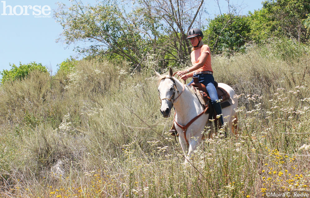 Riding down a hill