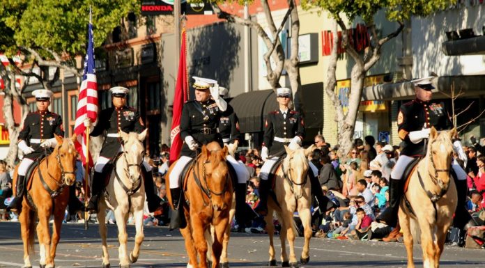 usmc mounted color guard rose parade