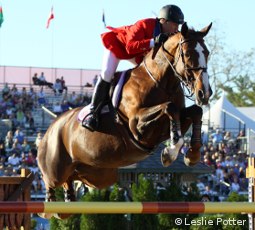 horse rider at jumping event