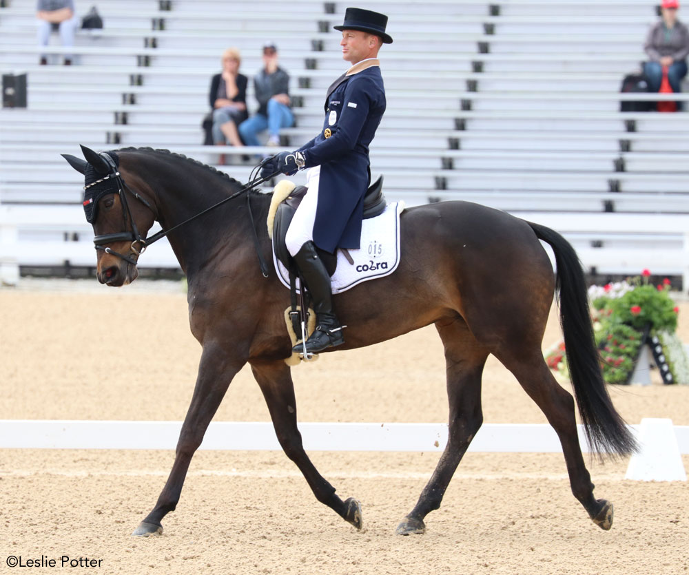 Michael Jung and fischerRocana in the 2018 Land Rover Kentucky dressage class.