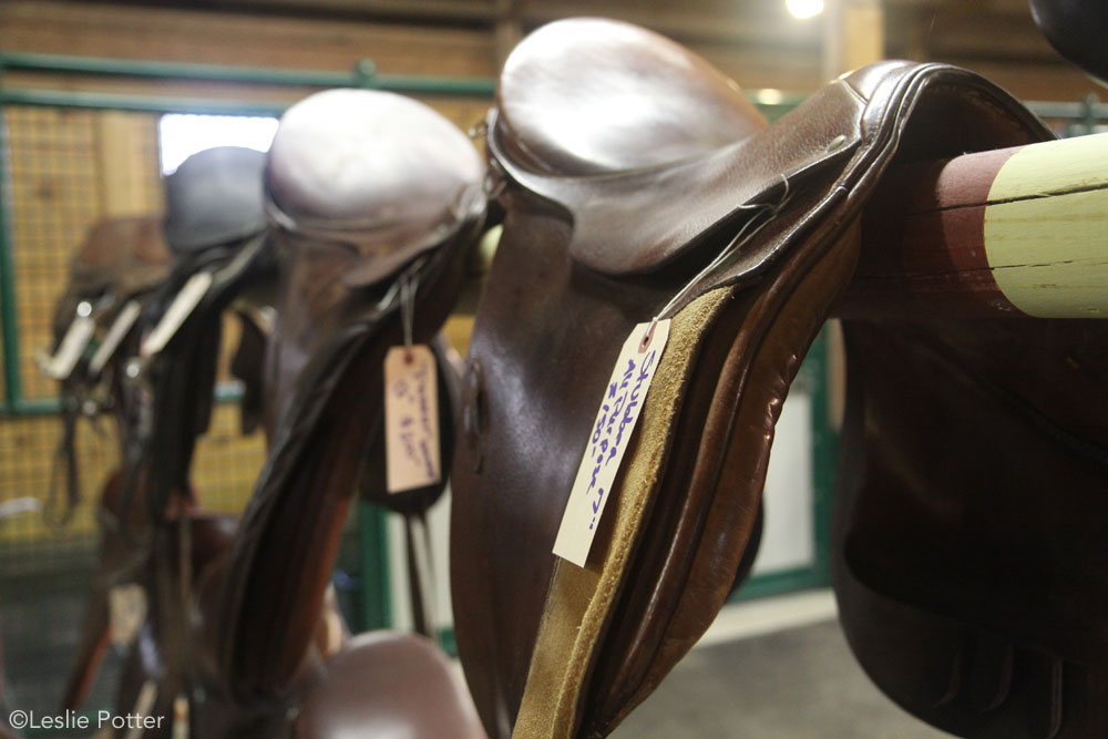 Saddles at a tack swap