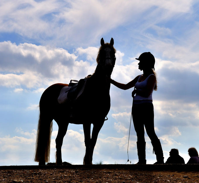 Girl and horse silhouette; my right horse