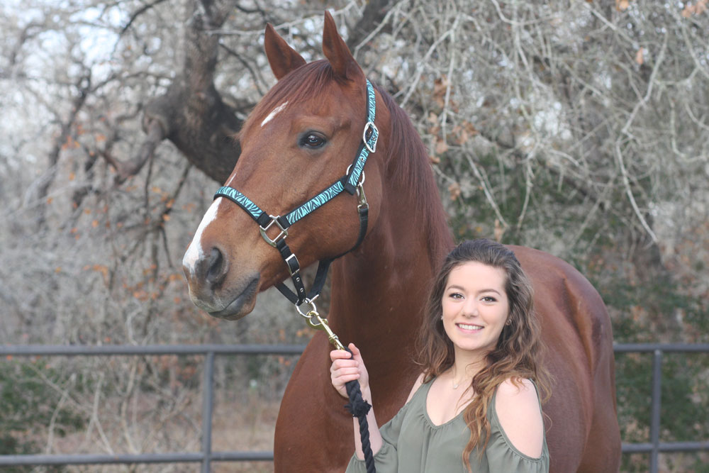 Cassidy McCombs and her Thoroughbred, Romey; OTTB adoptions